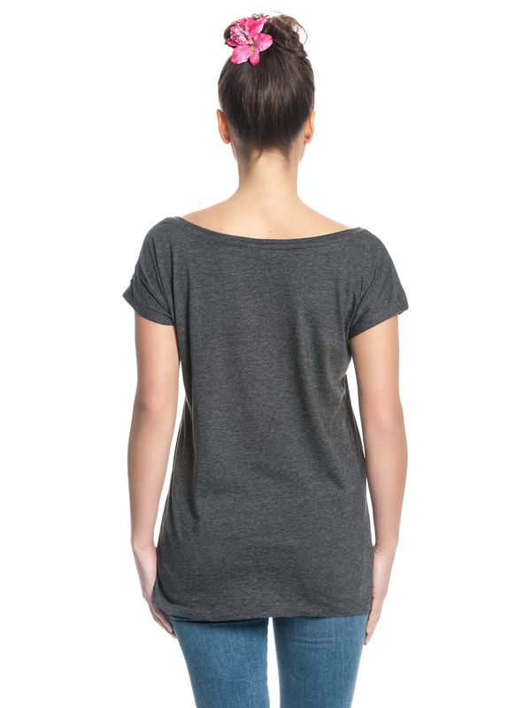 Nastrovje Potsdam Alice Im Wunderland I Find Myself In Wonderland Damen Loose-Shirt Dunkelgrau Meliert