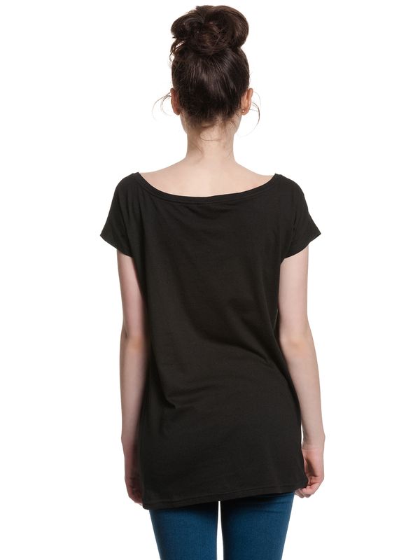 Nastrovje Potsdam Alice Im Wunderland Mad Here Smile Damen Loose-Shirt Schwarz