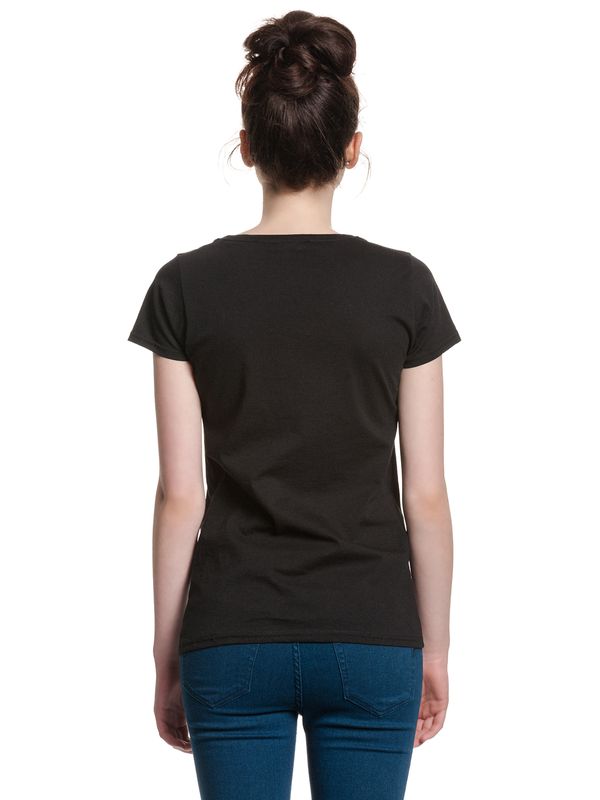 Nastrovje Potsdam Alice Im Wunderland Smile Damen T-Shirt Schwarz