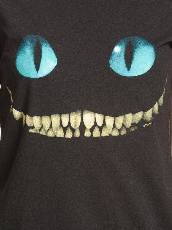 Nastrovje Potsdam Alice Im Wunderland Smile Damen T-Shirt Schwarz