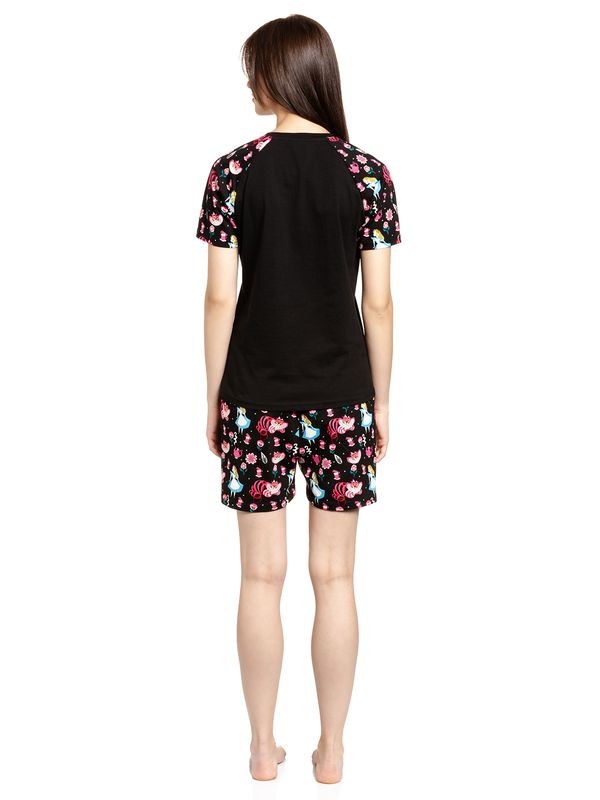 Nastrovje Potsdam Alice Im Wunderland Tea Damen Pyjama Schwarz Allover