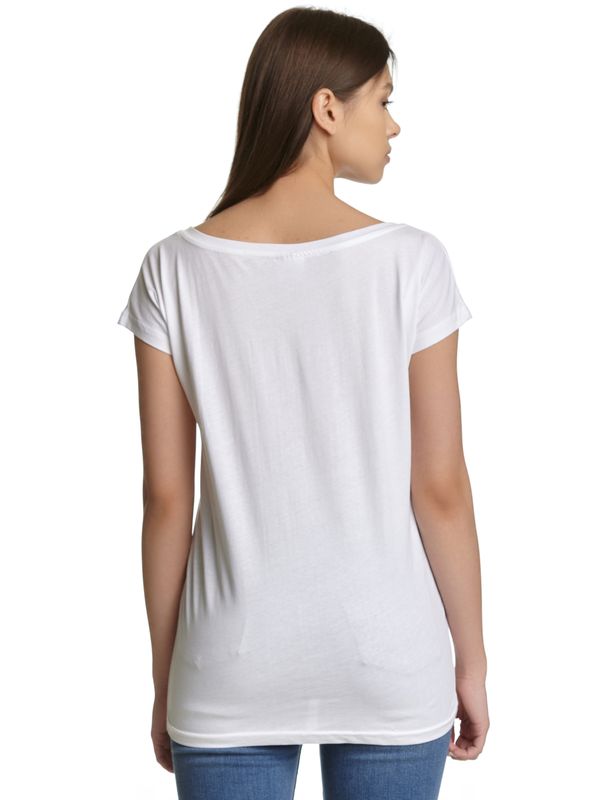 Nastrovje Potsdam Amufun Alpacasso Spirit Animal Damen Loose-Shirt Weiss