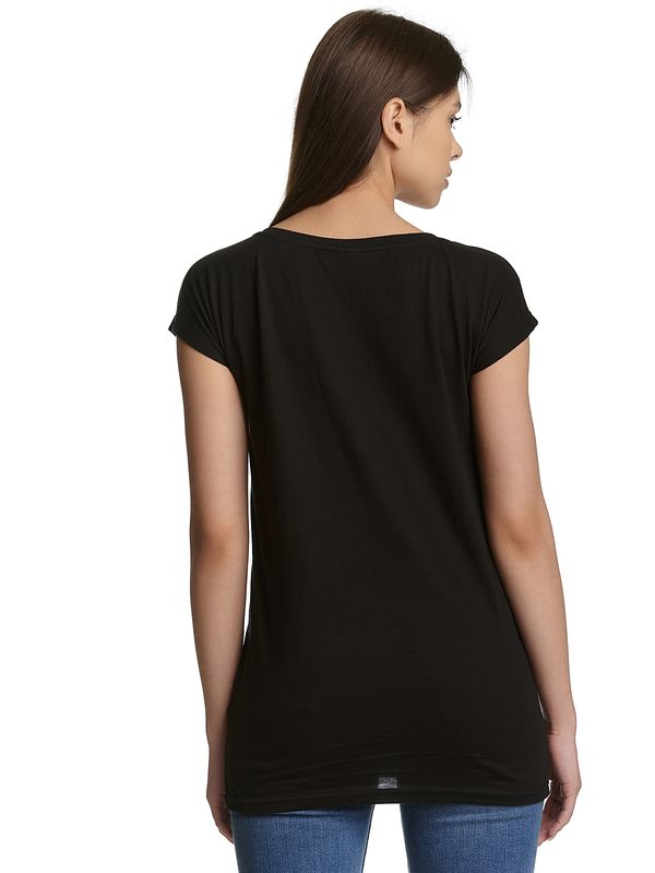 Nastrovje Potsdam Amufun Alpacasso Spit Happens Damen Loose-Shirt Schwarz