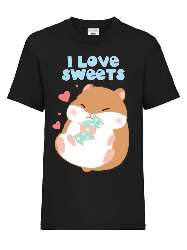 Nastrovje Potsdam Amufun Coroham Coron I Love Sweets Kinder Shirt schwarz