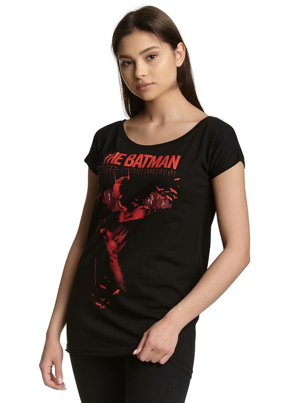 Nastrovje Potsdam Batman Bloody Night Damen Loose-Shirt Schwarz