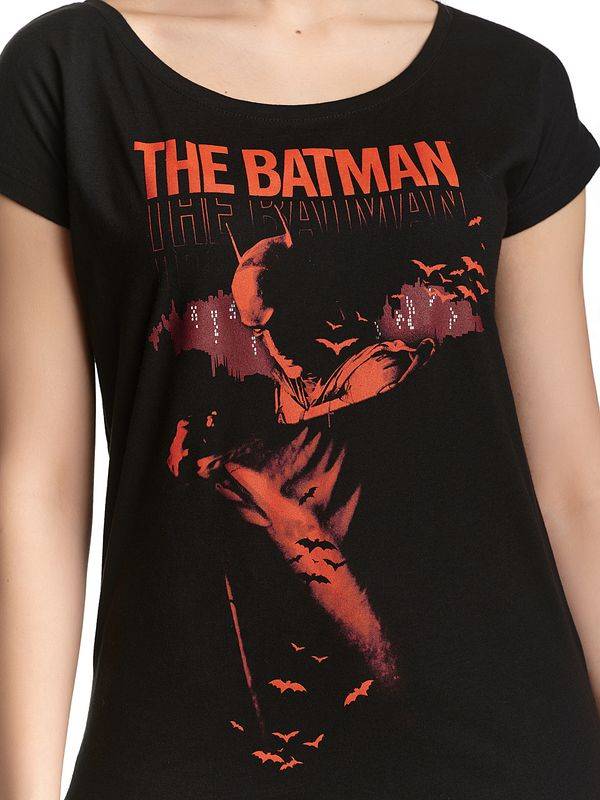 Nastrovje Potsdam Batman Bloody Night Damen Loose-Shirt Schwarz