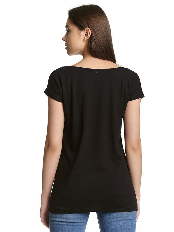 Nastrovje Potsdam Batman Circle Logo Damen Loose-Shirt Schwarz