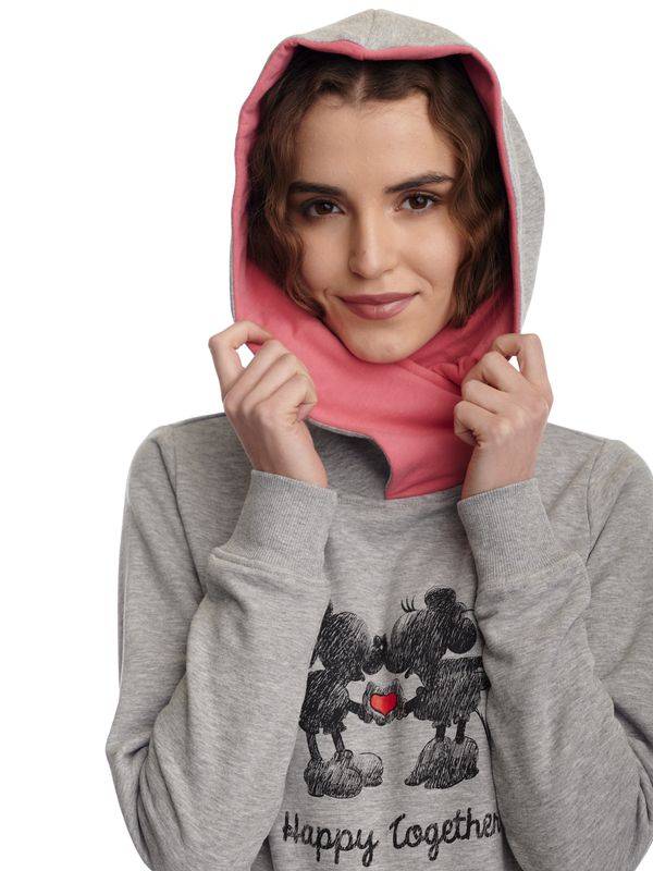 Nastrovje Potsdam Disney Happy Together Damen Schalkragenpullover Grau Meliert/pink