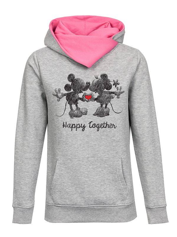 Nastrovje Potsdam Disney Happy Together Damen Schalkragenpullover grau meliert/pink