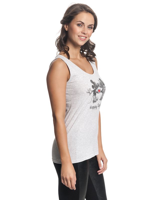 Nastrovje Potsdam Disney Mickey & Minnie Happy Damen Tanktop Grau Meliert