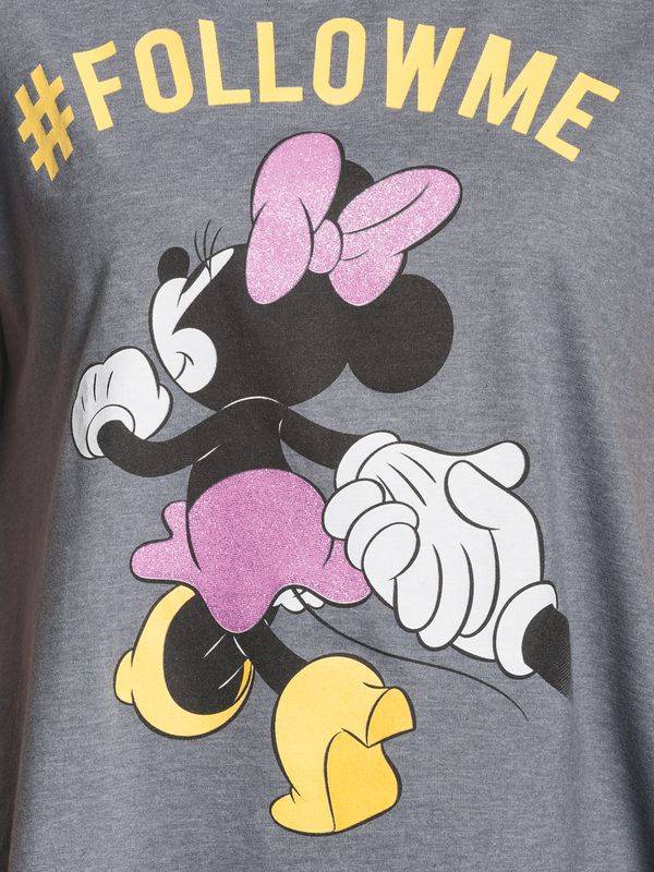 Nastrovje Potsdam Disney Mickey Mouse Follow Me Damen T-Shirt Dunkelgrau