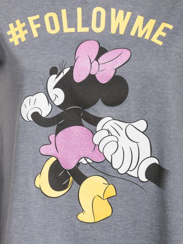 Nastrovje Potsdam Disney Mickey Mouse Follow Me Damen T-Shirt Dunkelgrau