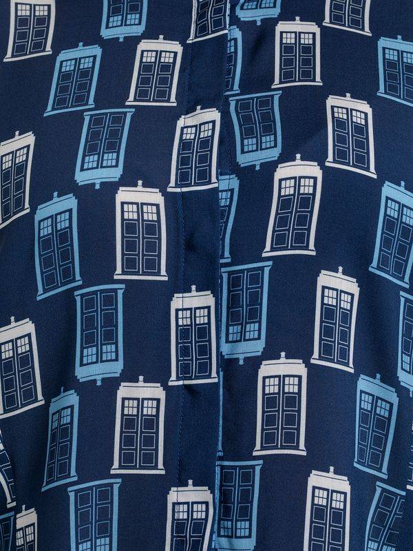 Nastrovje Potsdam Dr. Who Tardis Sleeveless Girl Blouse Bluse Blau Allover