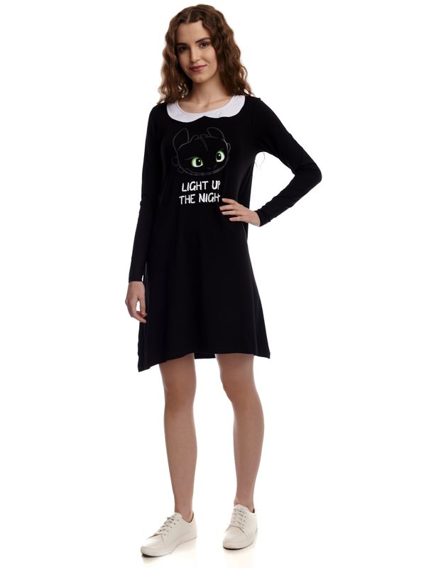 Nastrovje Potsdam Dragons, Drachenzähmen Leicht Gemacht Light Up Damen Jerseykleid Schwarz