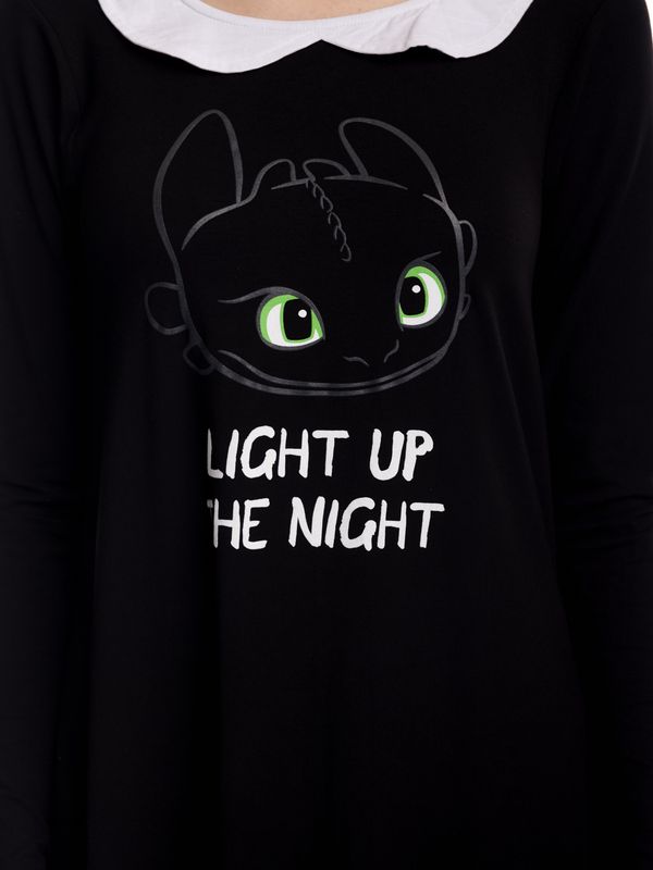 Nastrovje Potsdam Dragons, Drachenzähmen Leicht Gemacht Light Up Damen Jerseykleid Schwarz