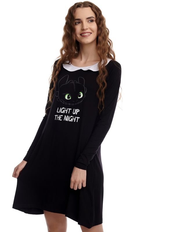 Nastrovje Potsdam Dragons, Drachenzähmen Leicht Gemacht Light Up Damen Jerseykleid Schwarz