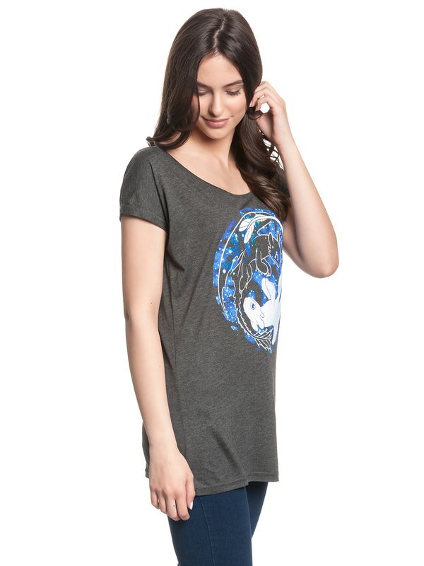 Nastrovje Potsdam Dragons, Drachenzähmen Leicht Gemacht Night & Light Damen Loose-Shirt Dunkelgrau Meliert