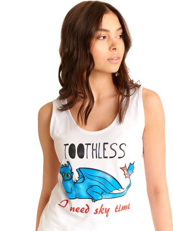 Nastrovje Potsdam Dragons, Drachenzähmen Leicht Gemacht Toothless Damen Tanktop Weiss