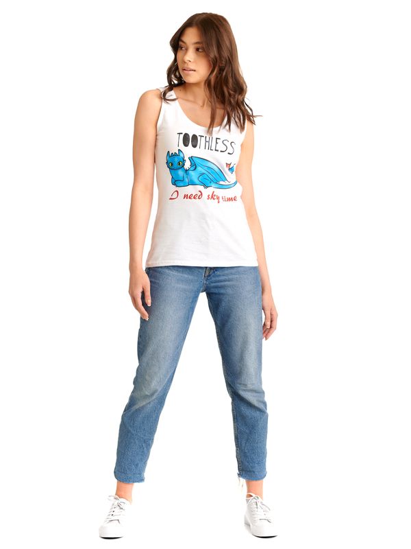 Nastrovje Potsdam Dragons, Drachenzähmen Leicht Gemacht Toothless Damen Tanktop Weiss