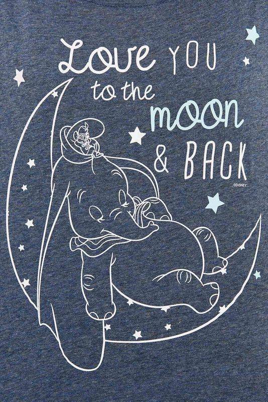 Nastrovje Potsdam Dumbo Love You To The Moon Loose Girl Shirt Blau-meliert