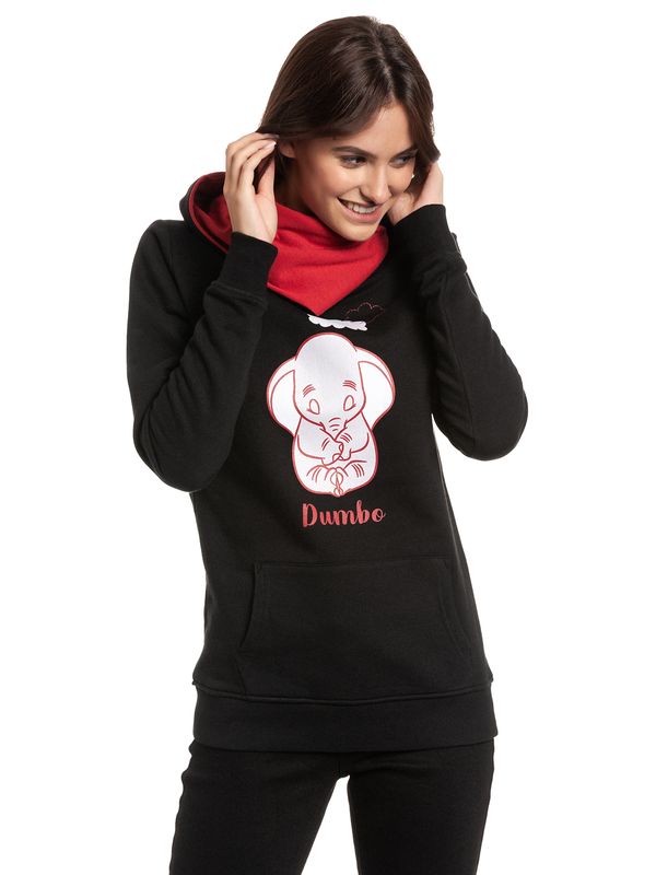 Nastrovje Potsdam Dumbo Sleepy Damen Kapuzensweatshirt Schwarz/rot