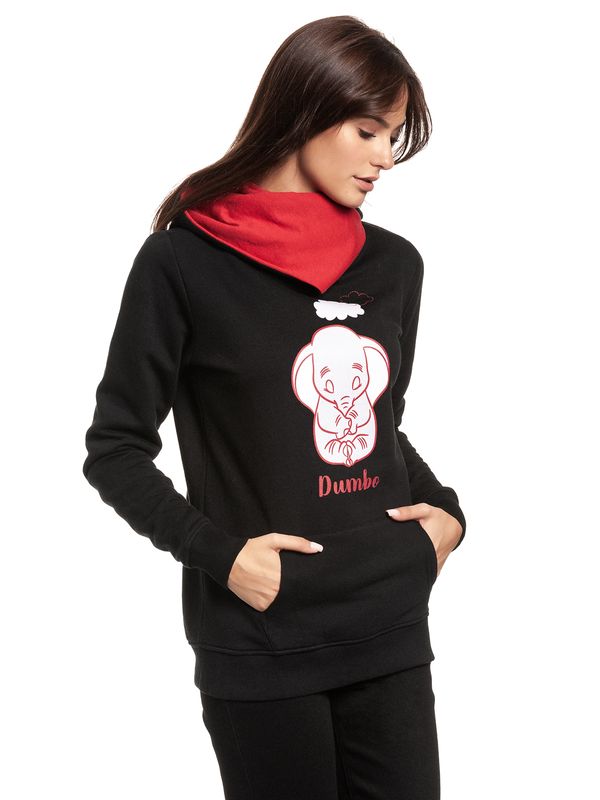 Nastrovje Potsdam Dumbo Sleepy Damen Kapuzensweatshirt Schwarz/rot