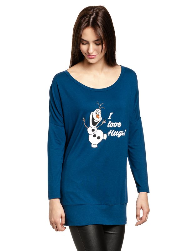 Nastrovje Potsdam Frozen - Die Eiskönigin I Love Hugs Olaf Damen Langarmshirt Blau