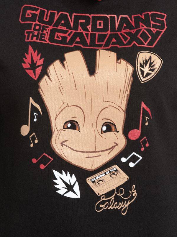 Nastrovje Potsdam Guardians Of The Galaxy Music Damen Schalkragenpullover Schwarz/rot