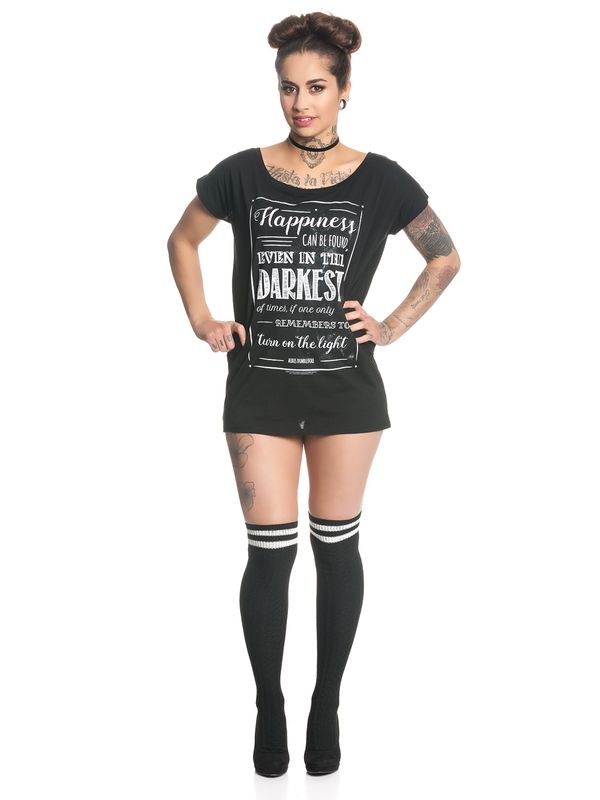 Nastrovje Potsdam Harry Potter Happiness Can Be Found Damen Loose-Shirt Schwarz