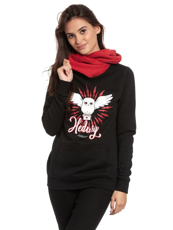 Nastrovje Potsdam Harry Potter Hedwig Arrows Damen Schalkragenpullover Schwarz/rot
