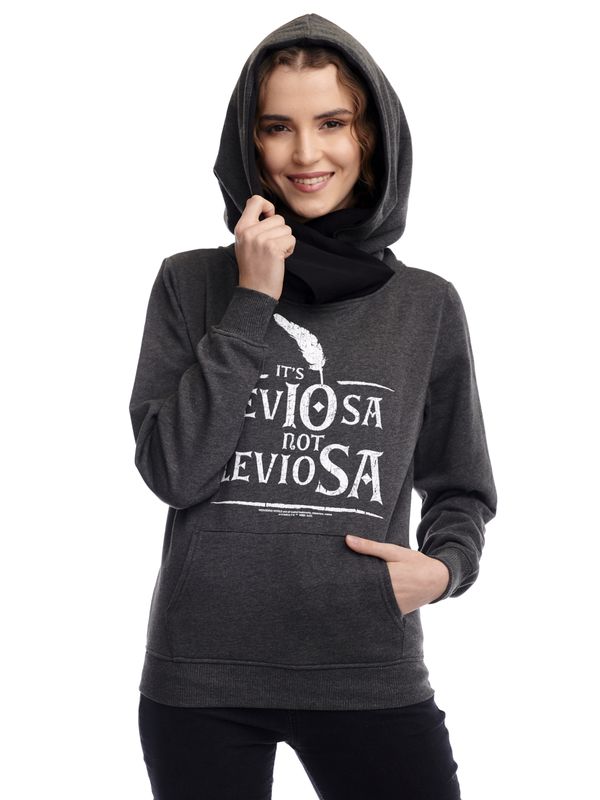 Nastrovje Potsdam Harry Potter Leviosa Damen Schalkragenpullover Grau/schwarz