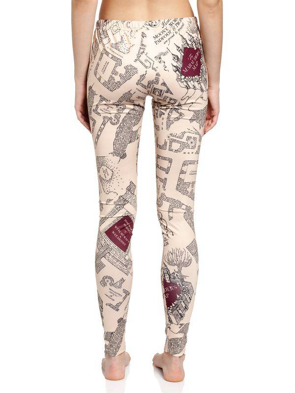 Nastrovje Potsdam Harry Potter Marauders Map Damen Leggings Beige/allover