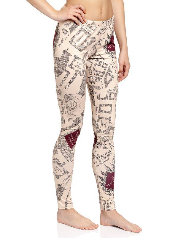 Nastrovje Potsdam Harry Potter Marauders Map Damen Leggings Beige/allover