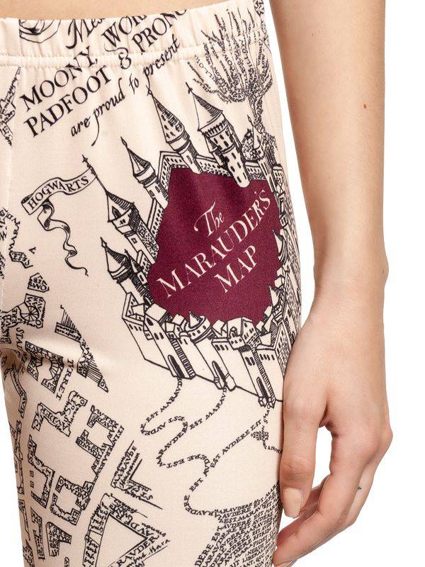 Nastrovje Potsdam Harry Potter Marauders Map Damen Leggings Beige/allover