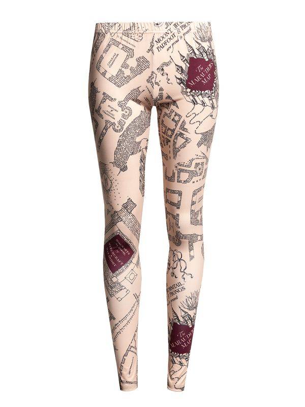 Nastrovje Potsdam Harry Potter Marauders Map Damen Leggings beige/allover