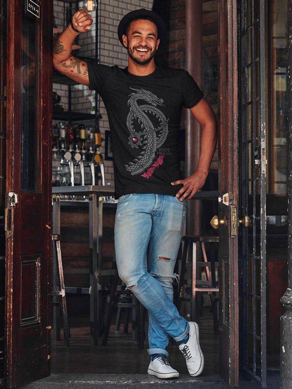 Nastrovje Potsdam House Of The Dragon Logo Herren T-Shirt Schwarz