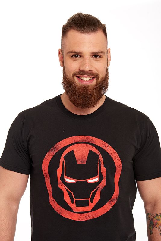 Nastrovje Potsdam Iron Man Sign Herren T-Shirt Schwarz