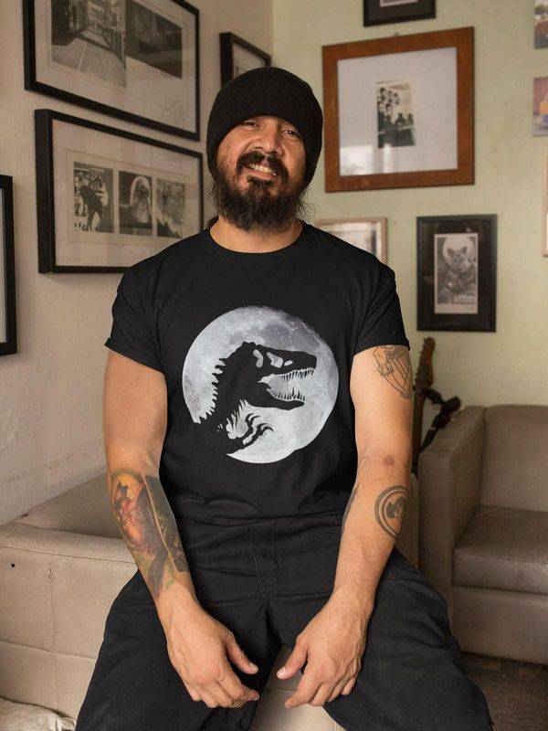 Nastrovje Potsdam Jurassic Park Moonlight Herren T-Shirt Schwarz