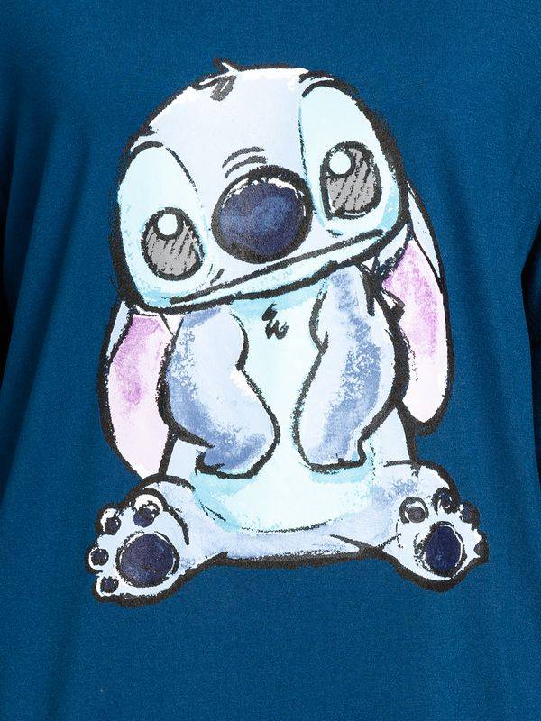 Nastrovje Potsdam Lilo & Stitch Blue Stitch Damen Langarmshirt Blau