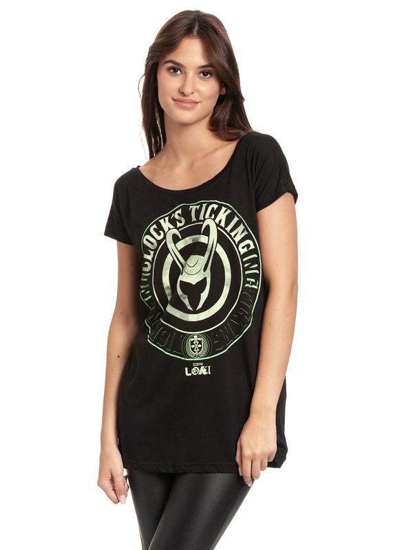 Nastrovje Potsdam Loki Ticking Damen Loose-Shirt schwarz