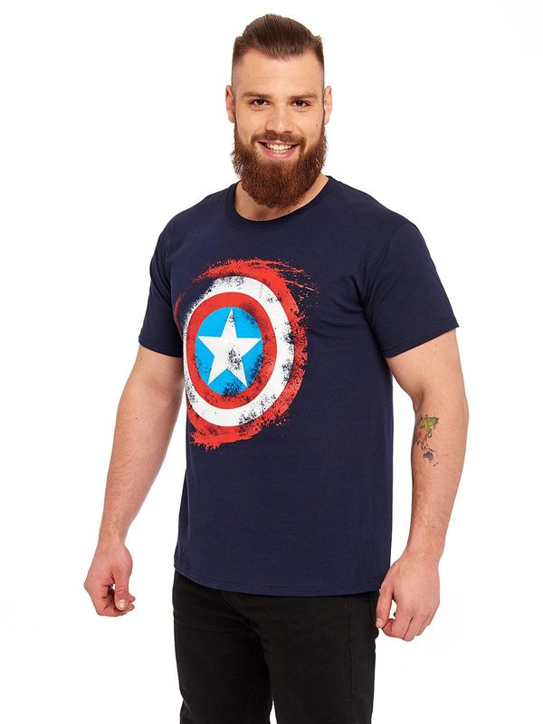 Nastrovje Potsdam Marvel Captain America Sign T-Shirt Navy