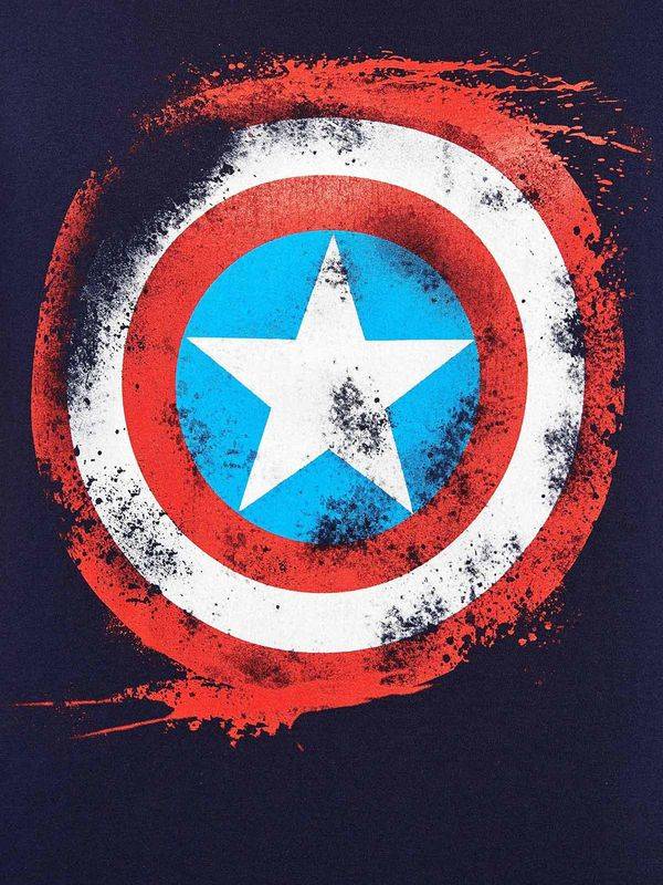 Nastrovje Potsdam Marvel Captain America Sign T-Shirt Navy