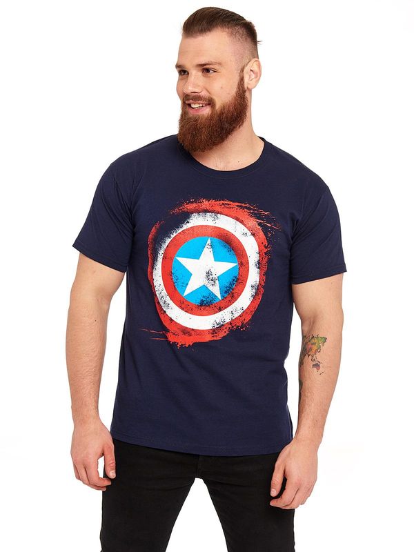 Nastrovje Potsdam Marvel Captain America Sign T-Shirt navy