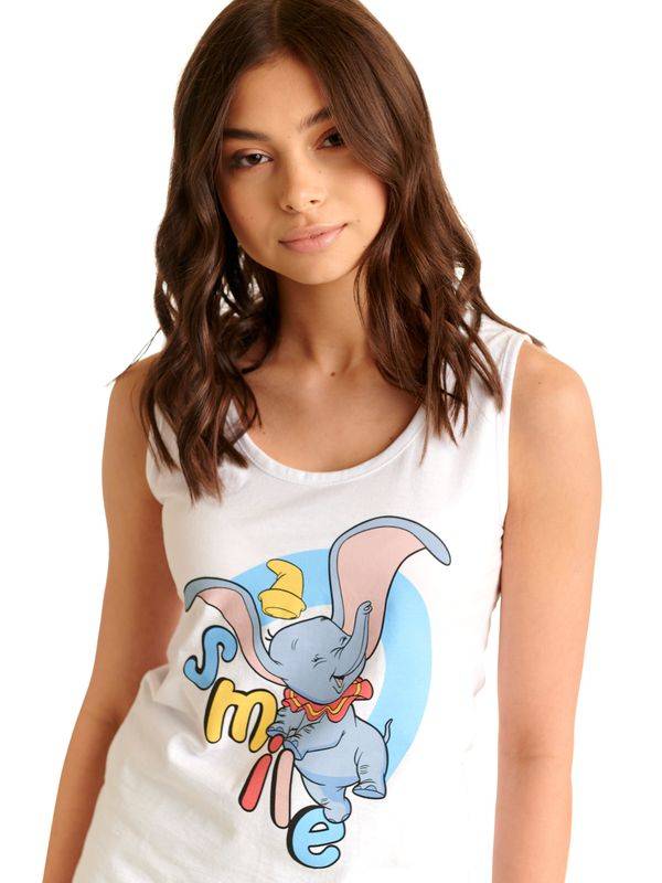 Nastrovje Potsdam Dumbo Smile Damen Tanktop Weiss