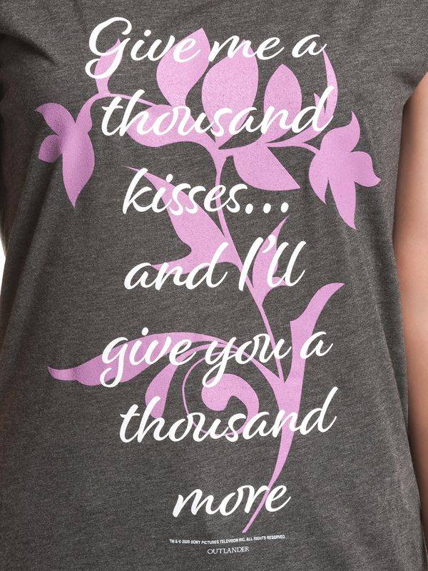 Nastrovje Potsdam Outlander Thousand Kisses Damen Loose-Shirt Dunkelgrau Meliert