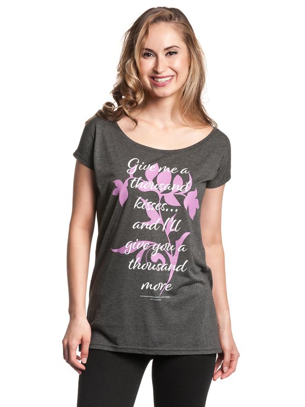 Nastrovje Potsdam Outlander Thousand Kisses Damen Loose-Shirt dunkelgrau meliert