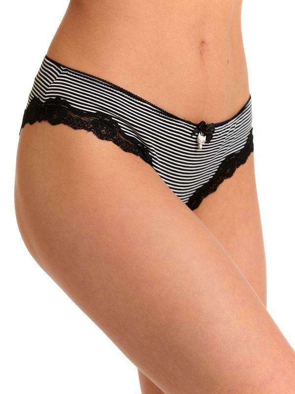 Nastrovje Potsdam Pussy Deluxe 3er Set Damen Slip-Set Schwarz Allover