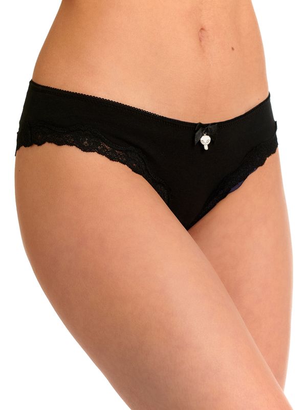 Nastrovje Potsdam Pussy Deluxe 3er Set Damen Slip-Set Schwarz Allover