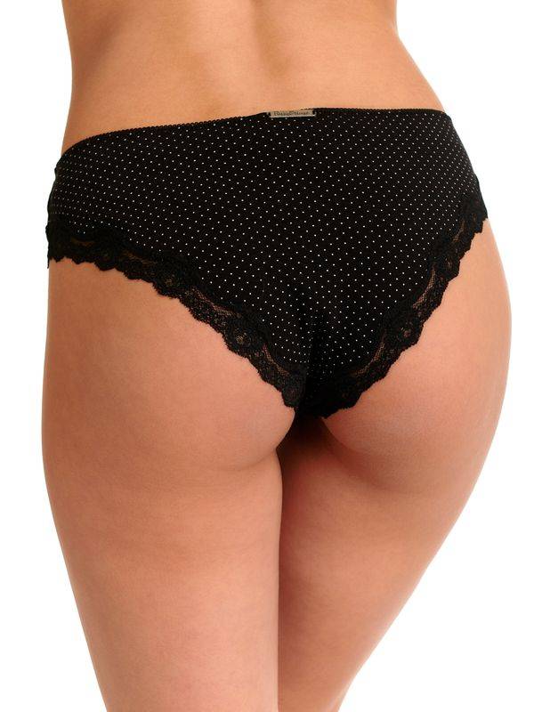 Nastrovje Potsdam Pussy Deluxe 3er Set Damen Slip-Set Schwarz Allover