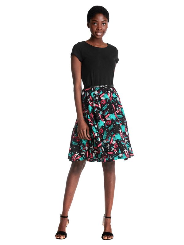 Nastrovje Potsdam Pussy Deluxe Aloha Damen Petticoat-Kleid Schwarz/allover